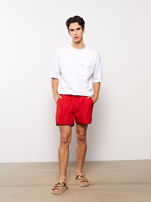 K?sa Boy Bask?l? Erkek Deniz ?ortu