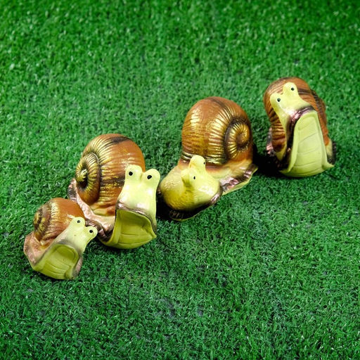 Садовая фигура из полистоуна «Улитки», 13×7.5 см, набор 4 шт.