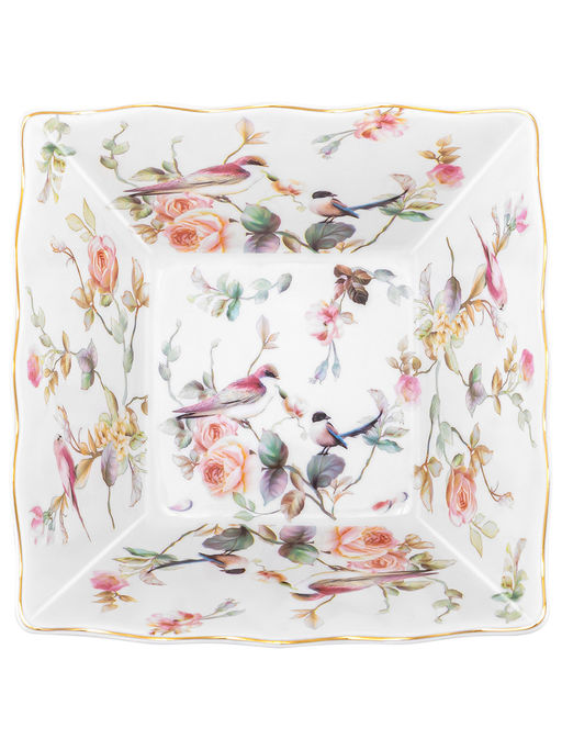Салатник 16*16*8 см 1 л Певчие птички квадрат глубокий, фарфор, NEW BONE CHINA - Elan gallery фото 6