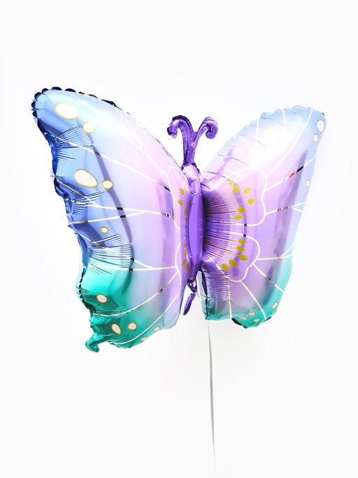 Цена за 2 шт. Воздушный шар фольгированный 32" «Бабочка» цвет фиолетовый металлик
