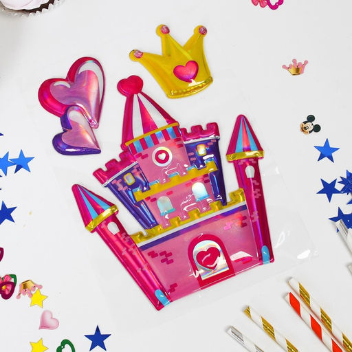 Цена за 5 шт. Коробка для воздушных шаров с наклейками Единороги, Белый, 70*70*70 см, набор 5 шт. - Страна карнавалия фото 3