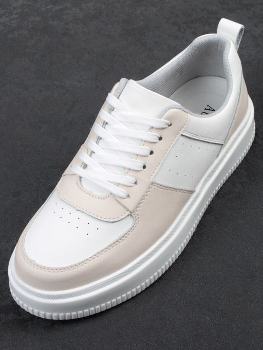 03-YJ425-1 WHITE/BEIGE Полуботинки спортивные женские (натуральная кожа)