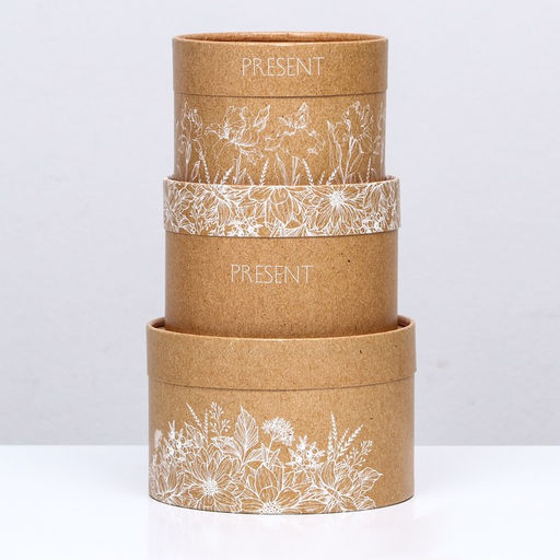 Набор шляпных коробок 3 в 1,PRESENT,16 х 10,14 х 9,13 х 8,5 см - UPAK LAND фото 3