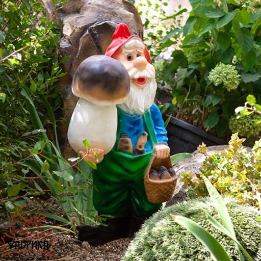 Садовая фигура Гном с грибом F03104 - Фабрика интерьерной ковки фото 4