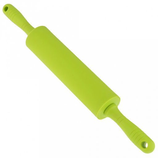 Скалка силиконовая Монпансье 41,5см, д5,3см, рабочая длина 20,5см, пластмассовые ручки, цвета в ассортименте: красный, черный, серый, розовый, в п/эт пакете (Китай) - Домашняя мода фото 3