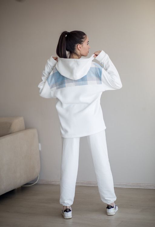 514 Рубашка c капюшоном, флис/голубая клетка - Knitka wear фото 9