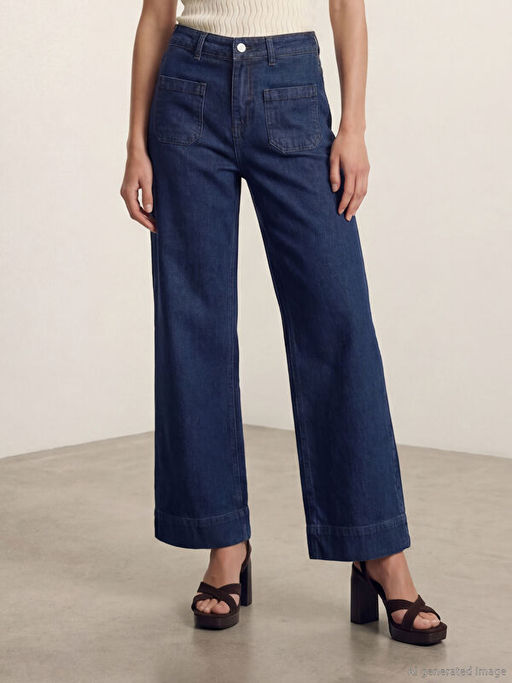 Wideleg Kad?n Jean Pantolon