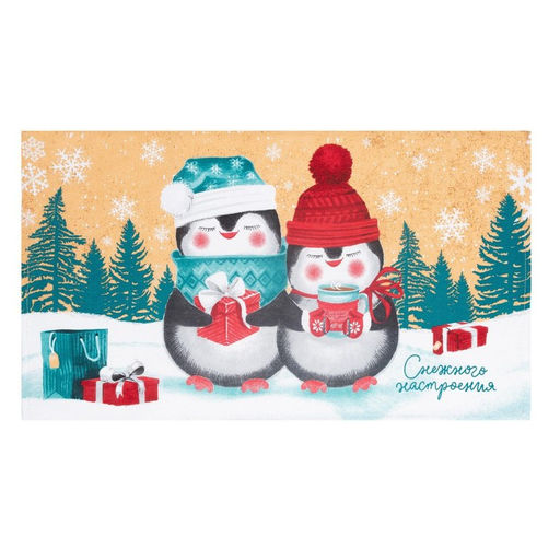 Набор новогодних кухонных полотенец Доляна Снежного настроения  35?60 см-2 штуки, 100% хлопок