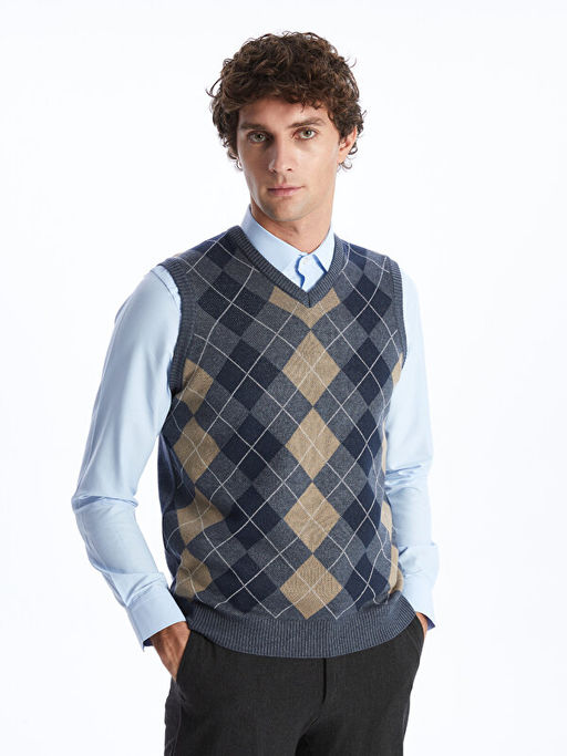 Standart Kal?p V Yaka Erkek Triko S?veter