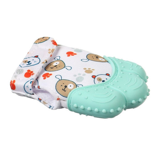 Прорезыватель-рукавичка Крошка Я «Собачки», от 3 мес., мятный