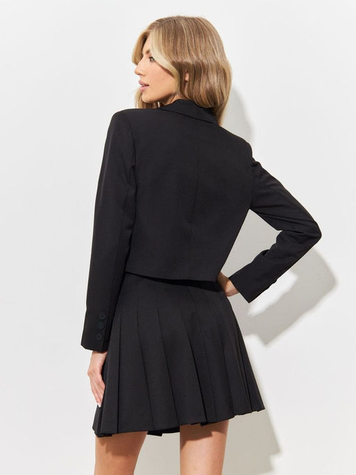 K10763 Костюм двойка: пиджак и юбка ЧЕРНЫЙ