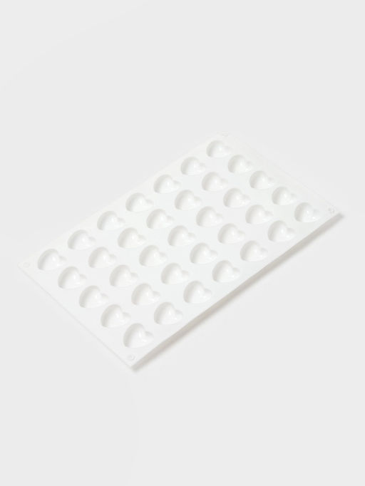 Форма для муссовых десертов и шоколада KONFINETTA Сердца, силикон, 29.7?17.3?1.5 см, 35 ячеек (2.7?2.5 см), белая