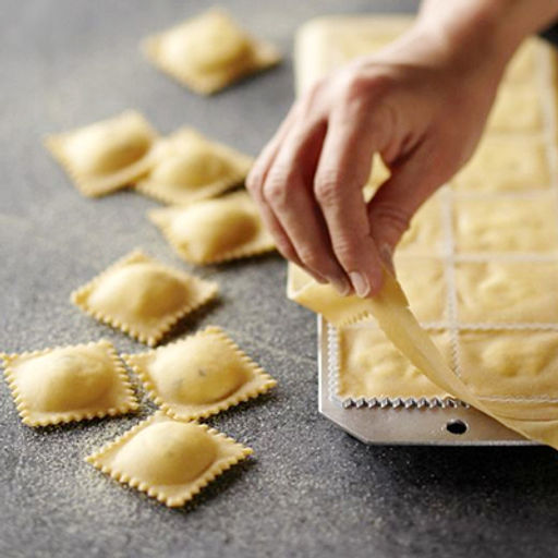 Пельменница алюминиевая "Равиоли" 19,5х16,5х2см, на ножках (30штук) (Китай)