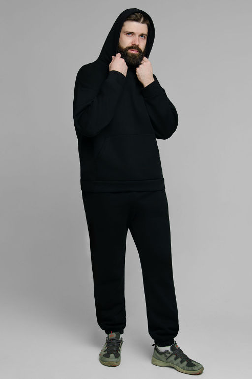 Арт. 69104 Костюм с брюками мужской с начесом 50-56 (4 шт) Цвет:Чёрный