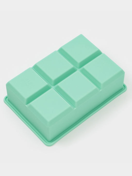 Форма для льда Доляна «Кубик», силикон, 16×11×4.8 см, 6 ячеек (4.6×4.6 см), бирюзовая фото 2