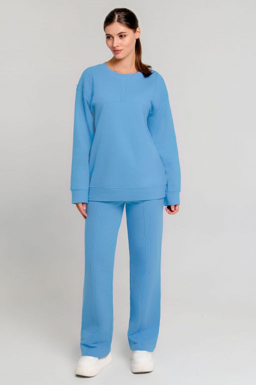 Арт. 2536 Костюм женский с брюками 44-52 (5 шт) Цвет:Голубой - Калинка фото 3