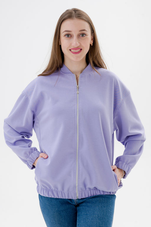 Бомбер из коттон фита сирень - Амадэль фото 12