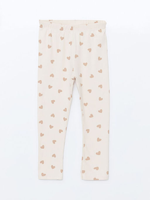 Beli Lastikli Bask?l? K?z ?ocuk Tayt 3l?