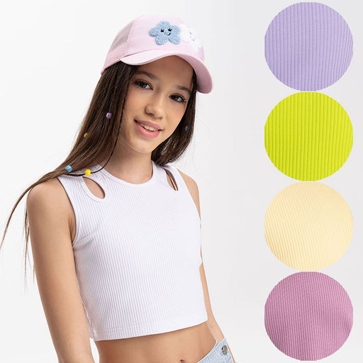 PELICAN, майка (модель "топ") для девочек, Белый