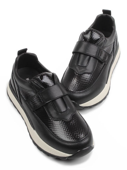03-A238-1 BLACK Кроссовки женские (натуральная кожа)