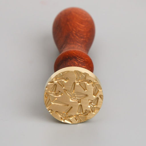 Печать для сургуча с деревянной ручкой «Лебеди бумажные», 9×2.5×2.5 см