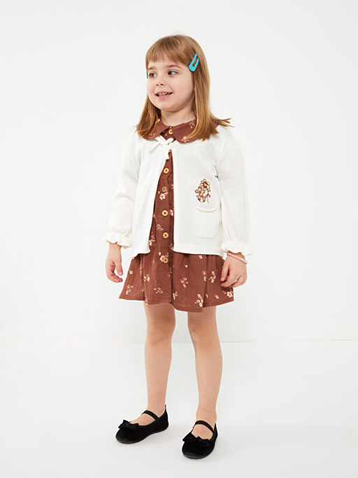 V Yaka Uzun Kollu Nak?? Detayl? K?z Bebek Triko H?rka - Waikiki фото 3