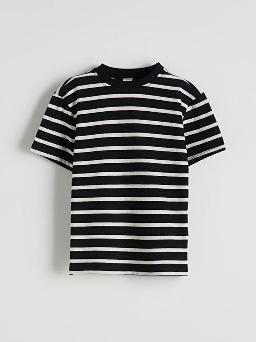 Bisiklet Yaka ?izgili Erkek ?ocuk Ti??rt