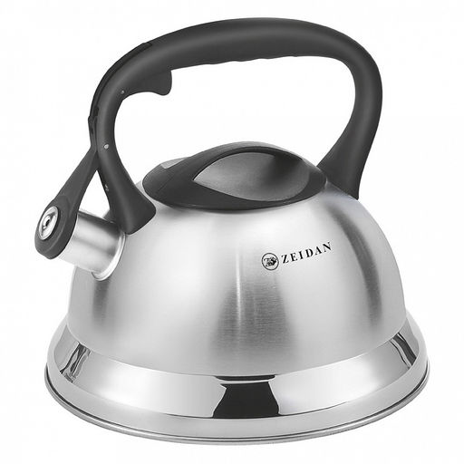Чайник из нержавеющей стали Zeidan 3л, со свистком, 3-x слойное капсулированное индукционное дно, курковый механизм, комбинированная полировка корпуса, фиксированная комбинированная ручка (Китай) Подходит для всех видов плит, включая индукционную!