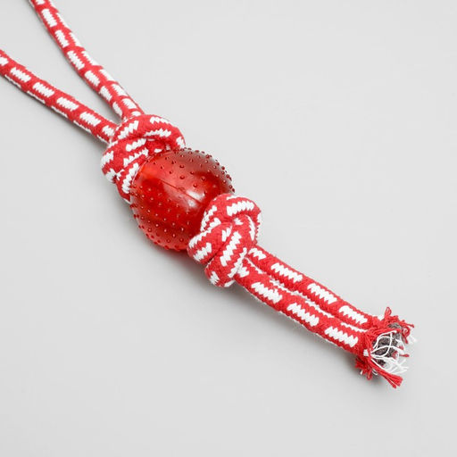 Игрушка канатная Узел с мячиком, до 80 г, микс цветов - Пижон фото 2