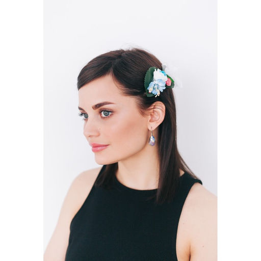 Серьги со стразами Иллюзион эксклюзив капля, цвет радужный в золоте - Queen fair фото 3