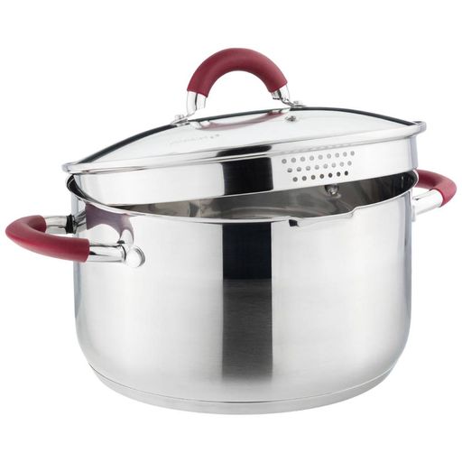 КАСТРЮЛЯ AGNESS PROFI HOME СО СТЕКЛЯННОЙ КРЫШКОЙ, 5,0Л 24X13.5 СМ ЦВЕТ РУЧЕК:БОРДО  фото 4