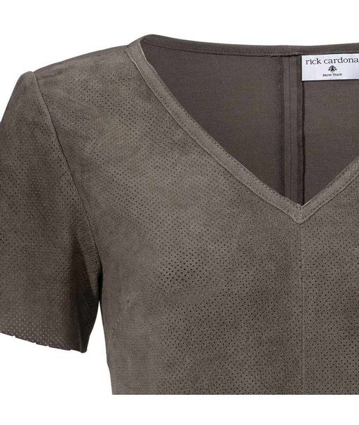 Блузка кожаная, темно-серая - No name фото 6