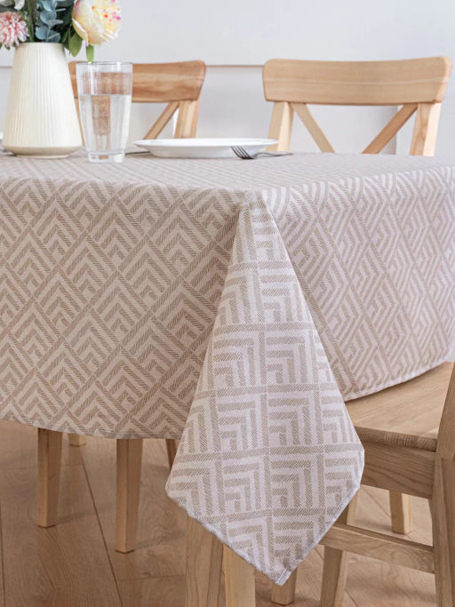 Скатерть из рогожки Ромбы бежевые 120х150