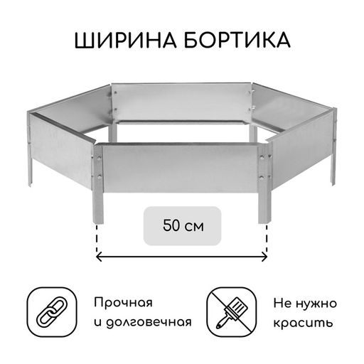 Клумба оцинкованная, d=100 см, высота бортика 15 см, Greengo  фото 2