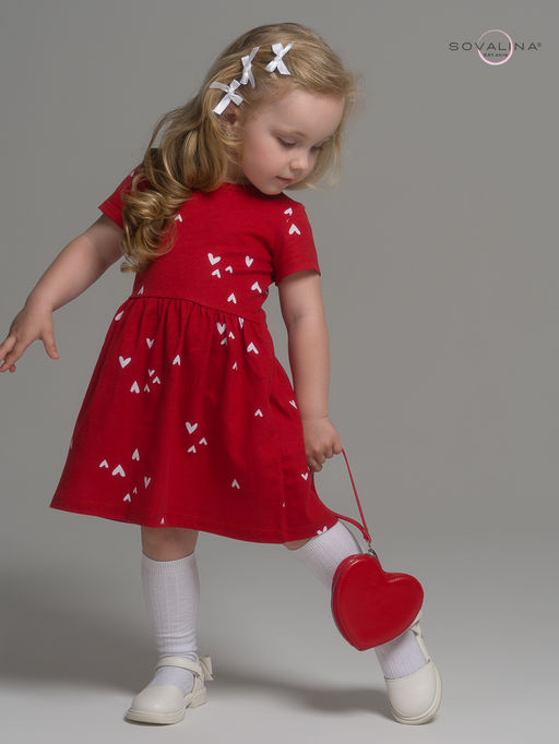 Платье Лето беленькие сердечки