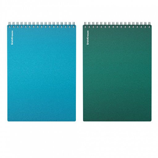 Цена за 2 шт. Блокнот с пластиковой обложкой на спирали ErichKrause Ice Metallic, А5, 80 листов, клетка_MIX-PACK
