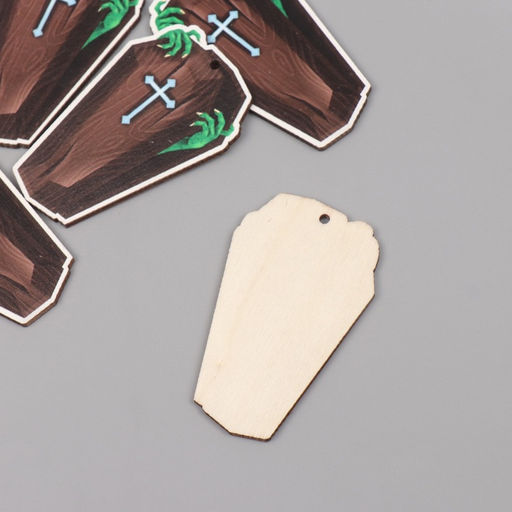 Декор для творчества дерево Гробик, набор 5 шт., 5.53.40.3 см - Арт узор фото 2