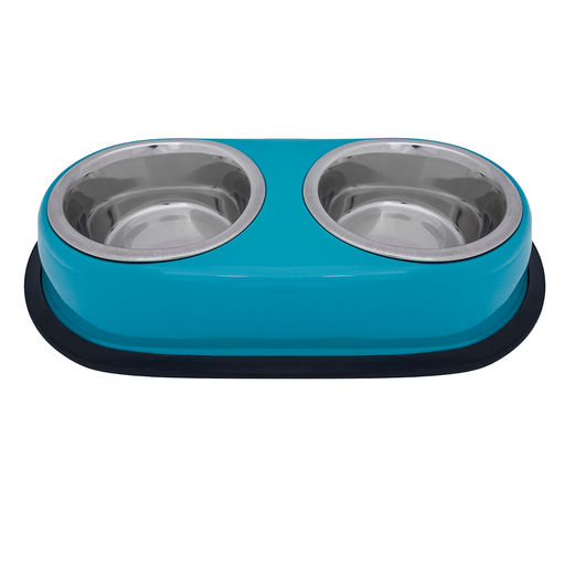 Двойная нескользящая миска "Лахар", зеленая, 800 мл AEASTODC(MS)- 03