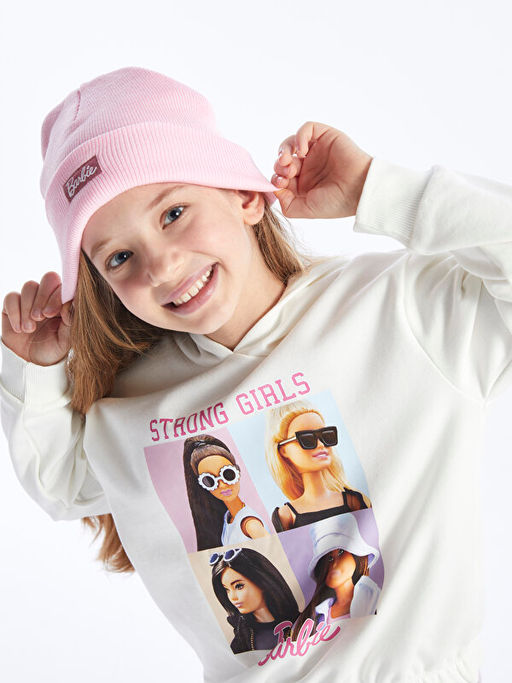 Barbie Bask?l? Uzun Kollu K?z ?ocuk Hoodie - Waikiki фото 2