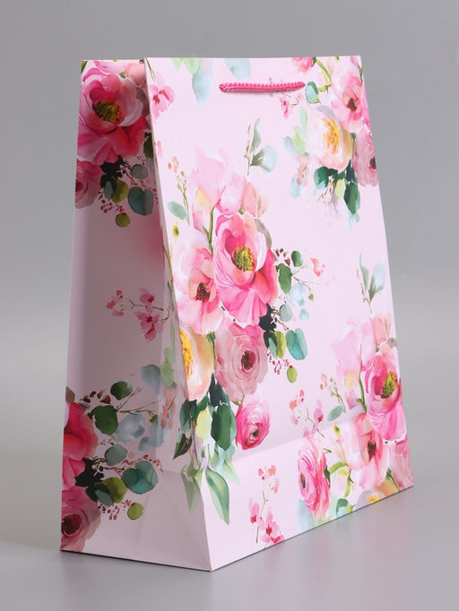 Пакет подарочный ламинированный «Комплимент», 26×12×32 см
