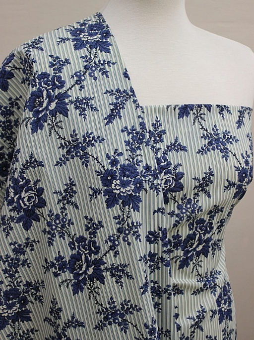 Импорт. хлопок Ренессанс цв.джинс, ш.1.48м, хлопок-100%, 110гр/м.кв - Купава фото 2