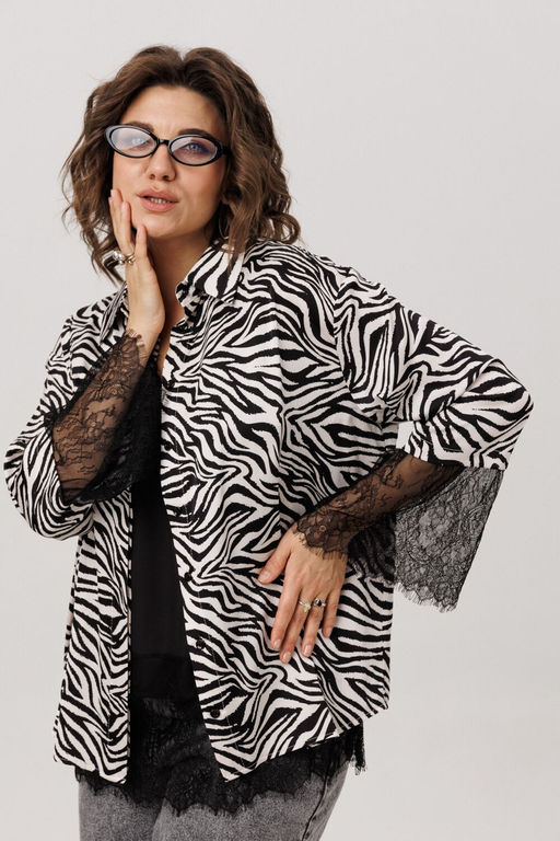 Блуза ANELLI 1801 зебра  фото 7
