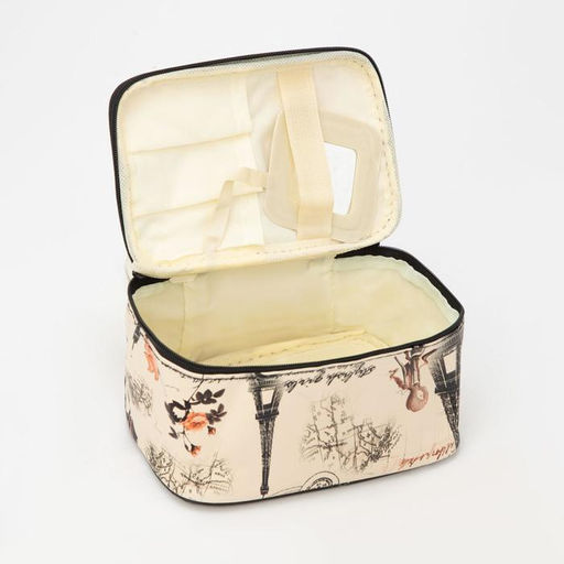 Косметичка на молнии, с ручкой, цвет бежевый - Simaland фото 3