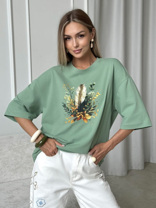 Футболка хлопок 95%, лайкра 5% - Binita фото 2