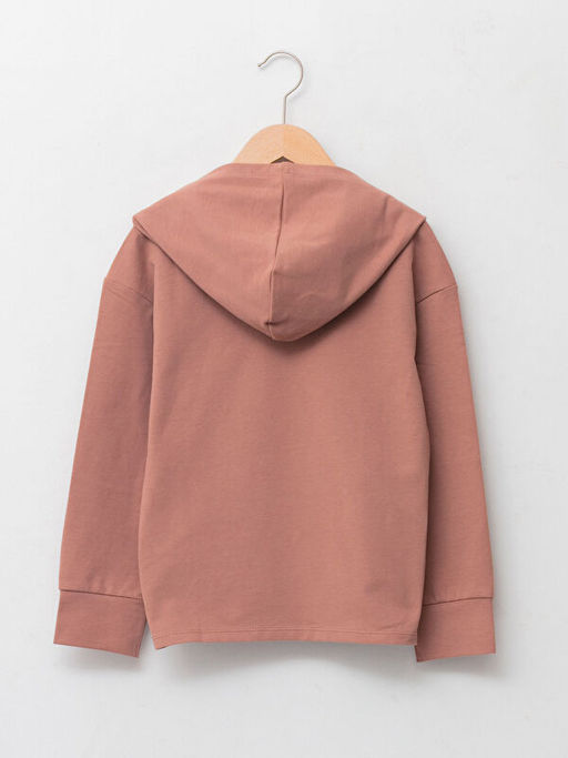 Kap??onlu Basic Uzun Kollu K?z ?ocuk Sweatshirt - Waikiki фото 2