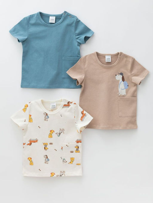 Футболка из тонкого хлопка, беж/синий - Lesi kids фото 28