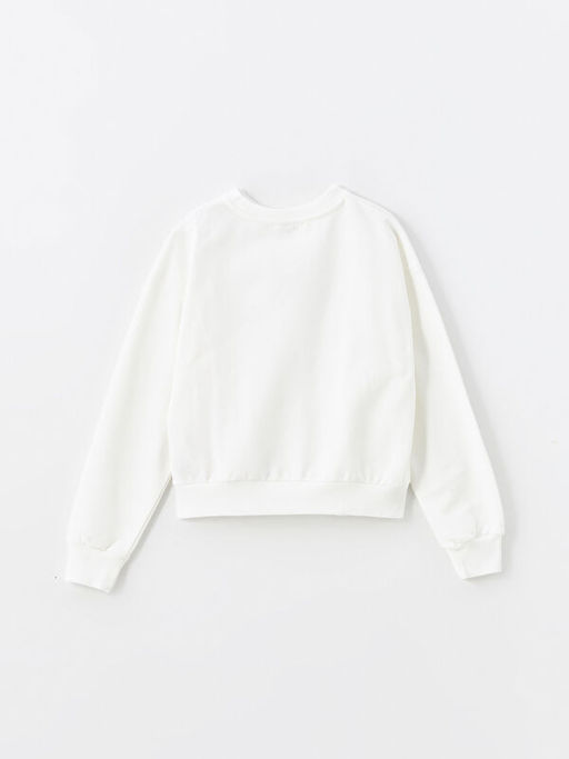 Bisiklet Yaka Bask?l? Uzun Kollu K?z ?ocuk Sweatshirt - Waikiki фото 3