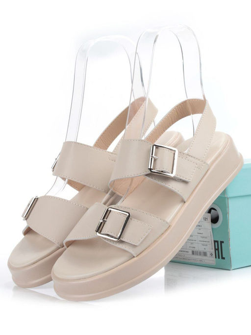 08-PEAQ196-2 LT. BEIGE Босоножки женские (натуральная кожа) - Фабричный китай фото 13