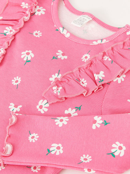 Bisiklet Yaka Uzun Kollu K?z Bebek Ti??rt - Waikiki фото 3