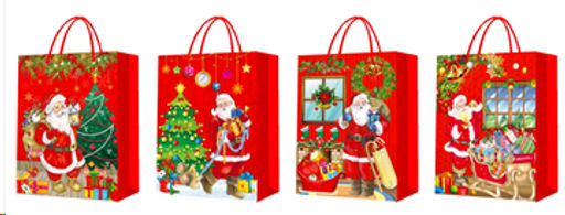 Цена за 12 шт. Пакет подарочный 26x32x9см / 447S /уп 12/960/Новый год - Галеонтрейд фото 2